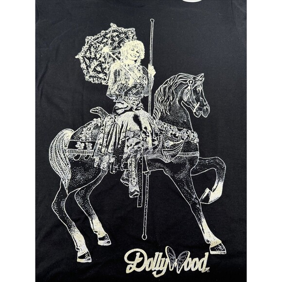 VTG DOLLY PARTON T-SHIRT MADE IN USA DIAMOND DUST VINTAGE MEDIUM Damage Read - Picture 3 of 16